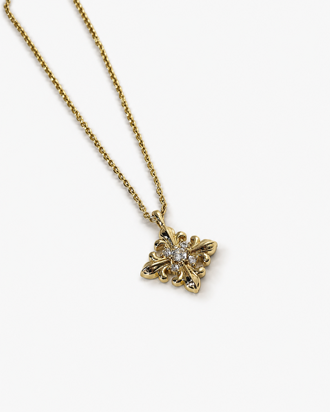 Fleur Cross Necklace
