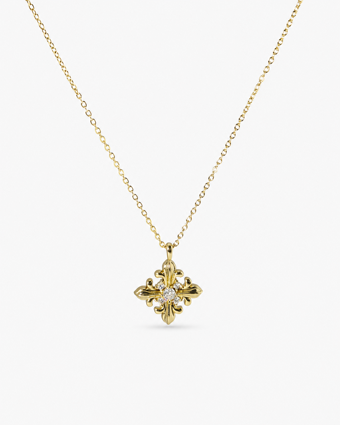 Fleur Cross Necklace