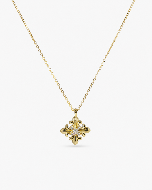 Fleur Cross Necklace