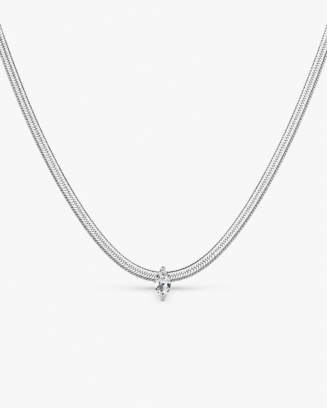 Snake Chain Marquise Necklace