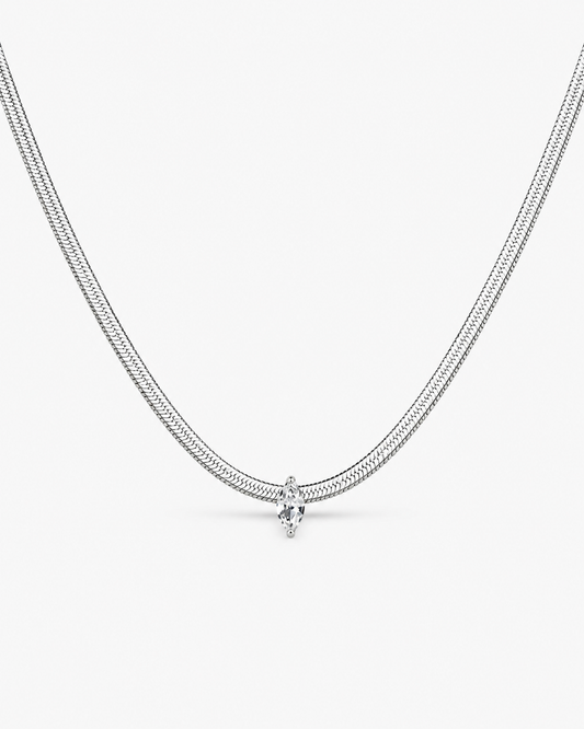 Snake Chain Marquise Necklace
