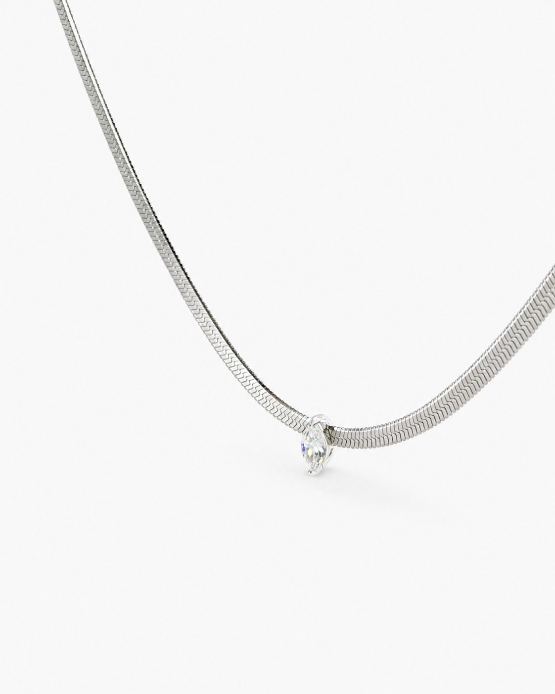 Snake Chain Marquise Necklace