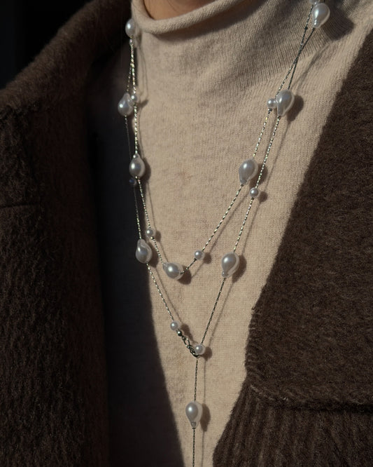 Baroque Layered Faux Pearl Necklace