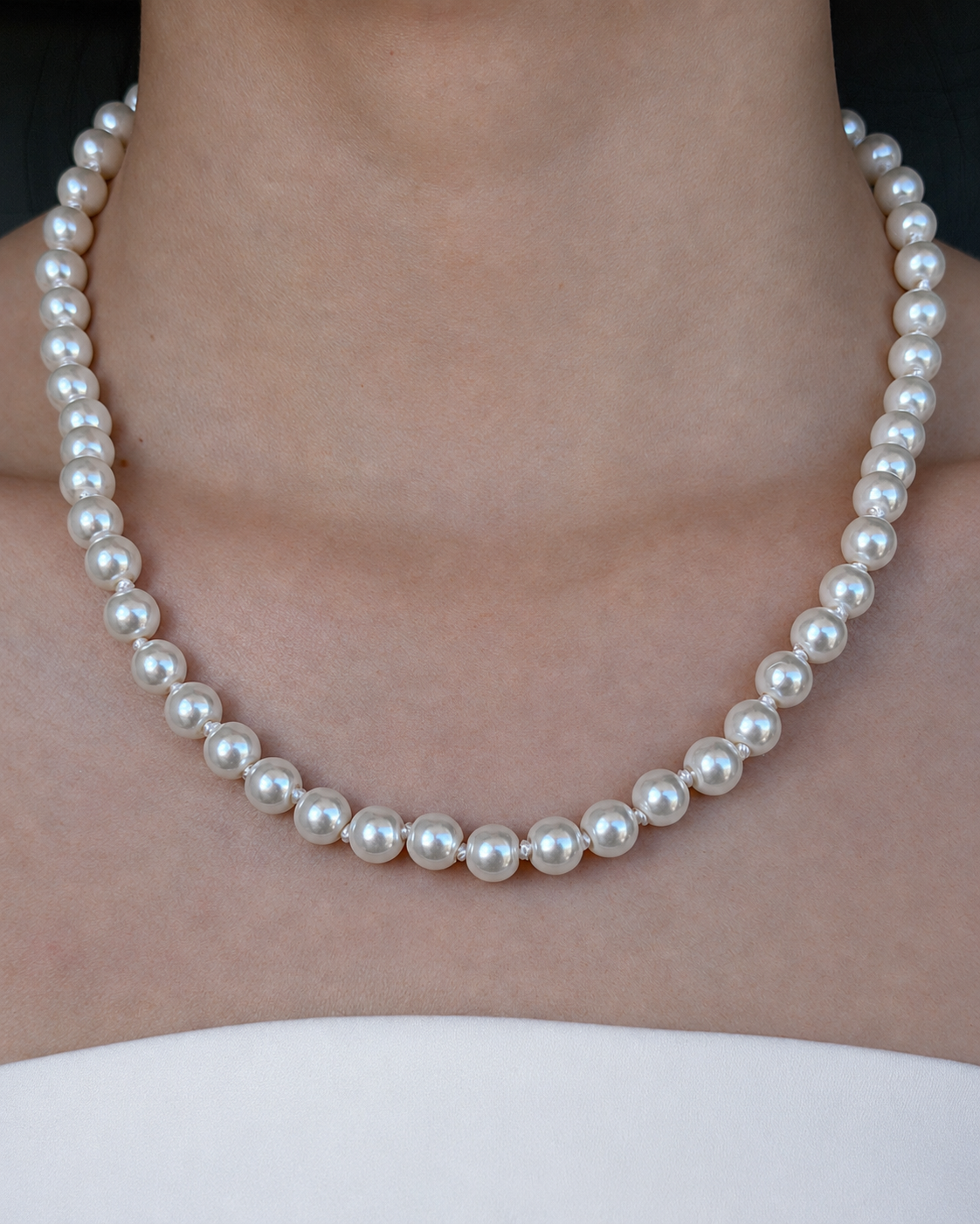Moonlit Faux Pearl Necklace